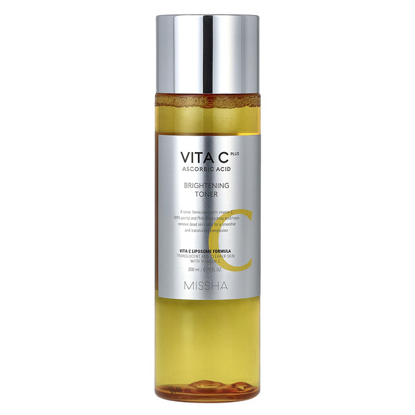 Vita C Plus Ascorbic Acid, осветляющий тоник, 6,76 жидких унций (200 мл) Missha