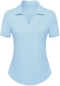 Women's Golf Polo Shirt V Neck Short Sleeve Tennis Shirt Sun Protection Moisture Wicking Athletic Tops Jack Smith