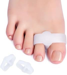 Two Hole Gel Small Toe Separator, 12 Pcs Little Toe Spacer for Overlapping Toe, Calluses, Blister, Relieve Foot Pain, Pinky Toe Corrector for Little Toe Bunion Pain Zinyakon