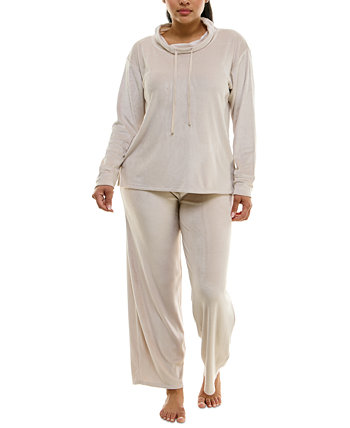 Женские 2 шт. Велюровый пижамный комплект с капюшоном Roudelain