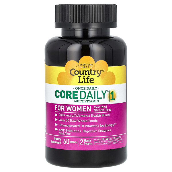Core Daily-1 Мультивитамин для женщин - 60 таблеток - Country Life Country Life