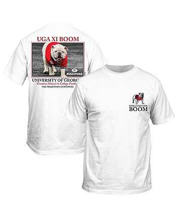 Men's White Georgia Bulldogs UGA XI Boom T-shirt New World