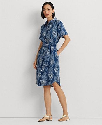 Women's Belted Floral Shirt Dress, Regular & Petite LAUREN Ralph Lauren