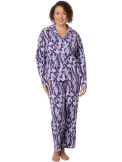 Пижамный комплект больших размеров с цветочным принтом и воротником-стойкой для подруги Karen Neuburger