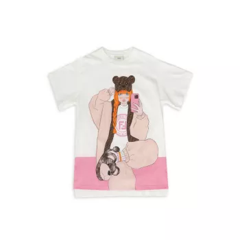 Маленькая девочка &amp;amp; Хлопковая футболка с рисунком для девочек FENDI