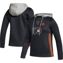 Черная женская толстовка с капюшоном Adidas Philadelphia Flyers Skate Lace Primeblue Team Adidas
