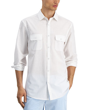 Мужская однотонная рубашка стандартного кроя, созданная для Macy's Alfani
