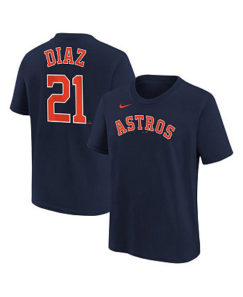 Темно-синяя футболка Big Boys Yainer Diaz Houston Astros с именем и номером Nike