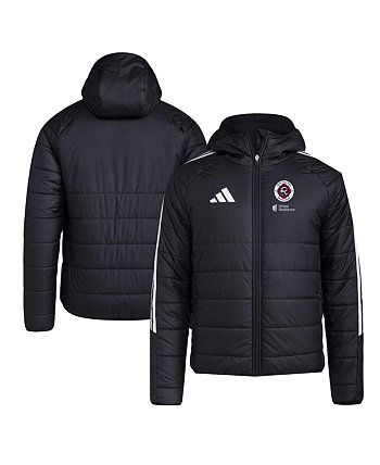 Мужская черная зимняя куртка с капюшоном New England Revolution Tiro 24 с молнией во всю длину Adidas