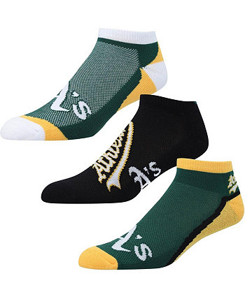 Набор из 3 мужских и женских носков Oakland Athletics Flash до щиколотки For Bare Feet