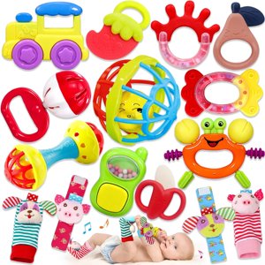 Baby Rattles 0-6 Months: Rattles for Babies 0-6 Months Baby Rattles Toys 0-3-6-12 Months Infant Rattle Toys for Babies 0-6 Months Teething - Newborn Baby Boy Girl Rattles Set Wrist Socks NDTOYS