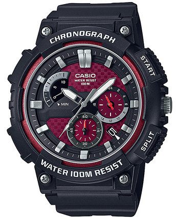 Мужские часы с хронографом с черным полимерным ремешком 54 мм Casio