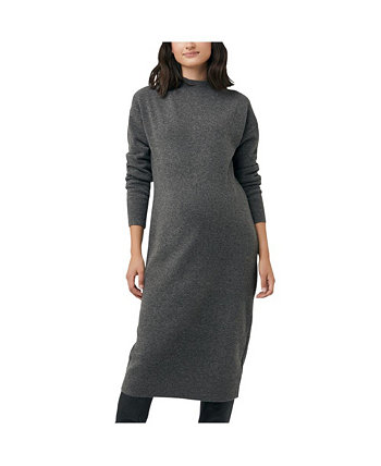 Jemma Longline Knit Dress Charcoal Marle Ripe Maternity