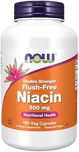 NOW Foods Supplements, Niacin (Vitamin B-3) 500 mg, Flush-Free, Double Strength, Nutritional Health, 90 Veg Capsules (Вегетарианские капсулы) NOW Foods