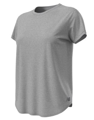 Серая вересковая футболка с короткими рукавами и круглым вырезом New Balance Active New Balance