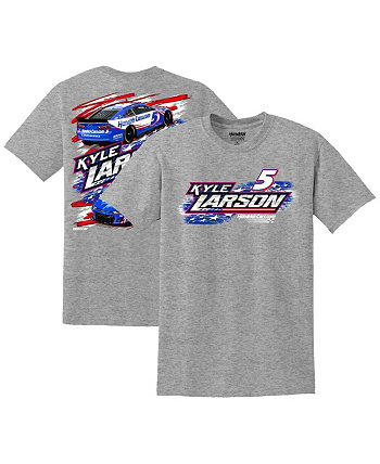 Мужская серая футболка со звездами и полосками Kyle Larson Hendrick Motorsports Team Collection