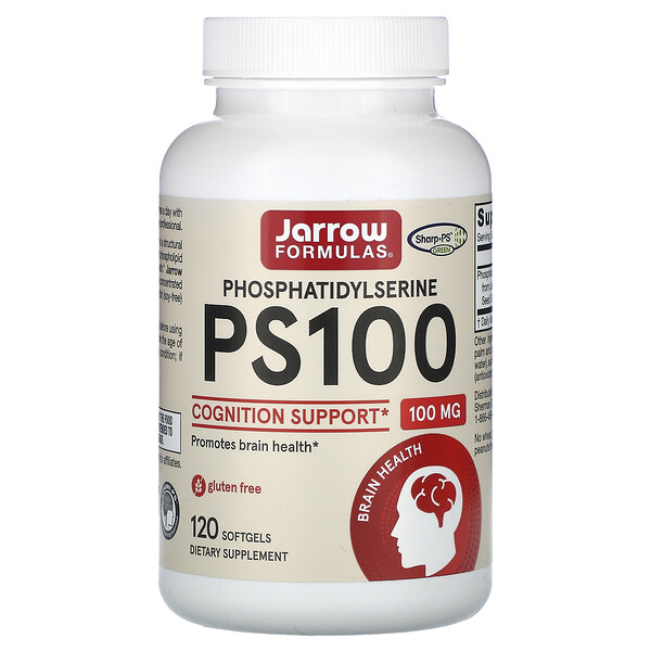 PS 100, Фосфатидилсерин, 100 мг, 120 мягких таблеток Jarrow Formulas