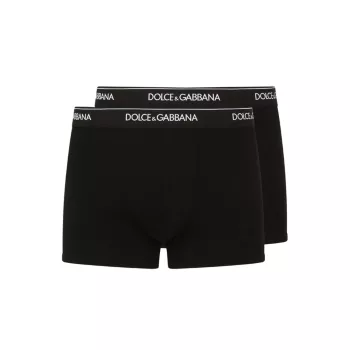 Две пары боксеров из эластичного хлопка с поясом с логотипом Dolce & Gabbana