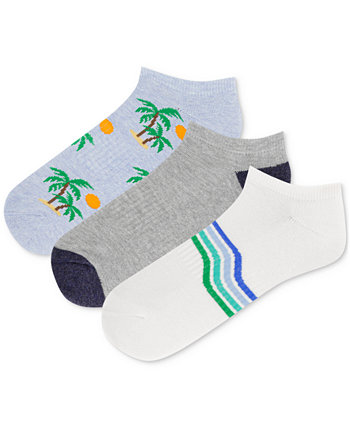 Men's 3-Pk. Palm Tree Active Low Cut Socks Hot Sox
