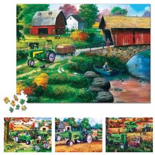 Collections Etc Farm And Country 500-piece Puzzles - Set Of 4, Collections Etc.