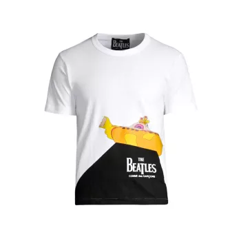 Желтая хлопковая футболка Beatles Submarine Comme des Garcons