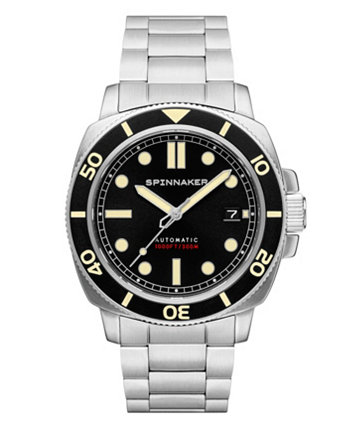 Мужские часы Hull Diver Automatic Deep Grey с серебряным браслетом из нержавеющей стали, 42 мм Spinnaker