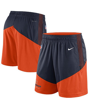 Men's Navy, Orange Chicago Bears Sideline Primary Lockup Performance Shorts Nike