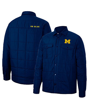 Мужская темно-синяя стеганая куртка на кнопках Michigan Wolverines Detonate Colosseum