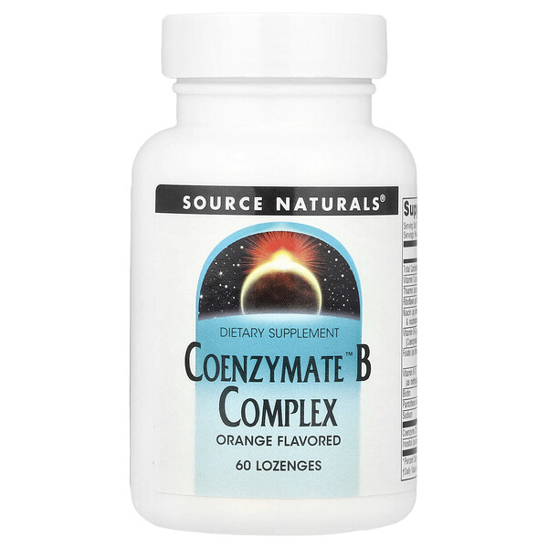 Коэнзимат B-Complex, Оранжевый - 60 леденцов - Source Naturals Source Naturals