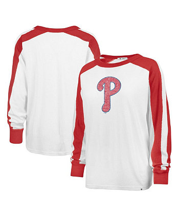 Женская белая рваная футболка с длинным рукавом Philadelphia Phillies Premier Caribou '47 Brand