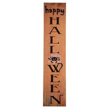 36&#34; Orange Wood Happy Halloween with Spider Wall Sign Christmas Central