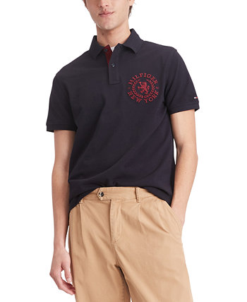 Мужская рубашка-поло из пике стандартного кроя с вышитым логотипом Heritage Tommy Hilfiger