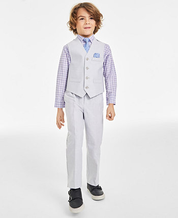 Оксфордский жилет, рубашка, брюки, галстук и нагрудный платок для маленьких мальчиков, набор из 5 предметов Nautica