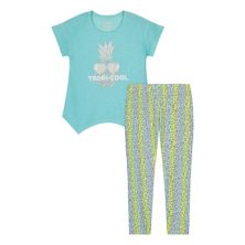 Sleep On It для девочек, комплект из 2 предметов, капри, леггинсы с короткими рукавами, пижамный комплект для сна Sleep On It