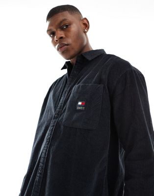 Tommy Jeans relaxed chunky corduroy shirt in black Tommy Jeans