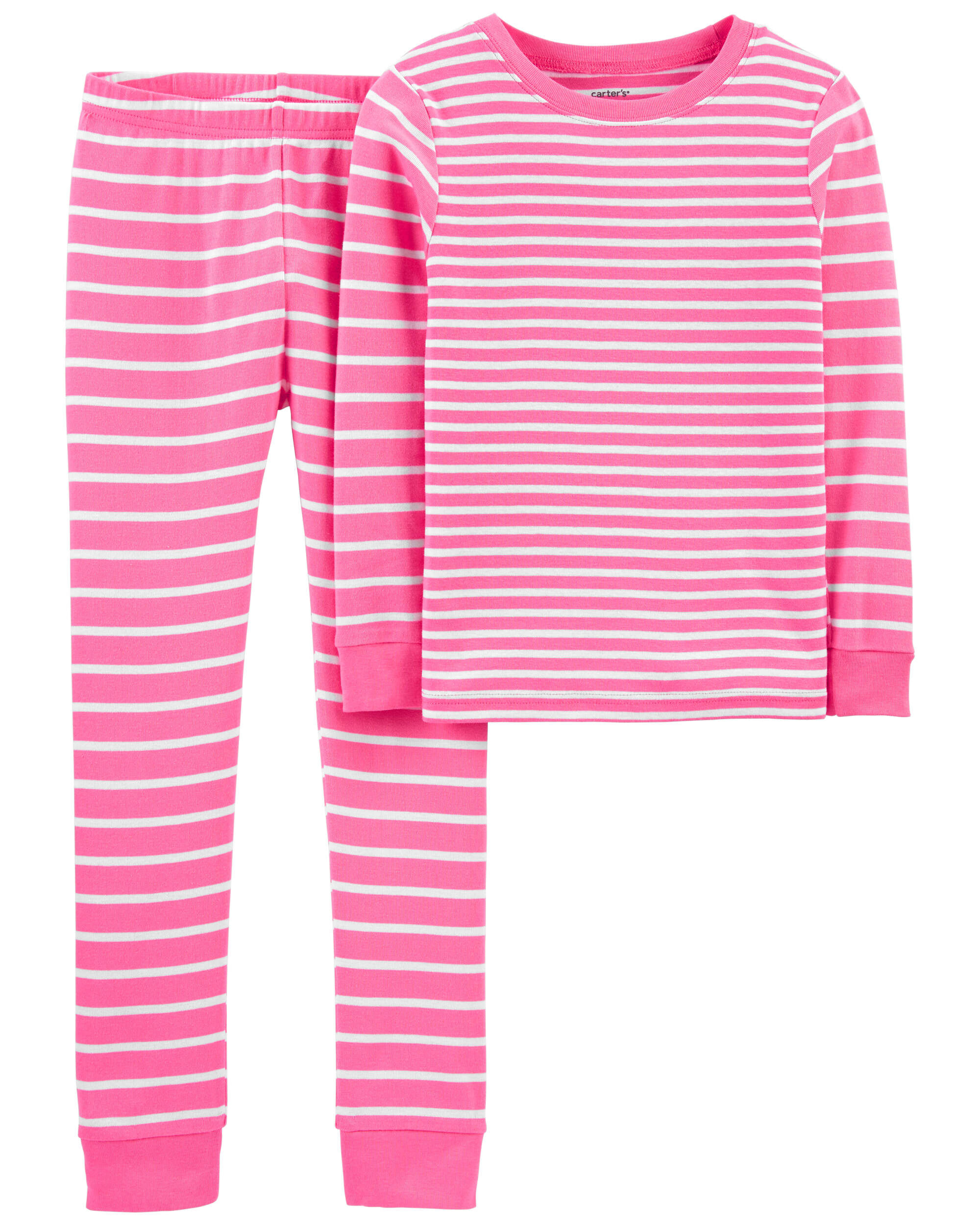Детская облегающая хлопковая пижама из двух предметов в полоску Carter's