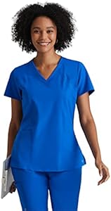 BARCO ONE – Women’s Racer Top, V-Neck Medical Scrub Top w/ 4 Pockets and 360 Spandex Stretch Fabric Barco