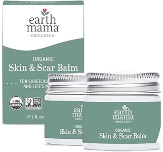 Earth Mama Organic Skin & Scar Balm | Surgical Wound & C-Section Recovery Skin Care, Pregnancy Stretch Mark Scar Treatment with Tamanu Oil & Gotu Kola (2-Pack) Earth Mama