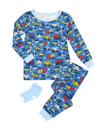 Toddler Boys T-shirt, Pajama and Matching Socks, 3-Piece Set Max & Olivia