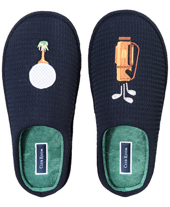 Men's Golf Embroidered Slippers, Created for Macy's Club Room