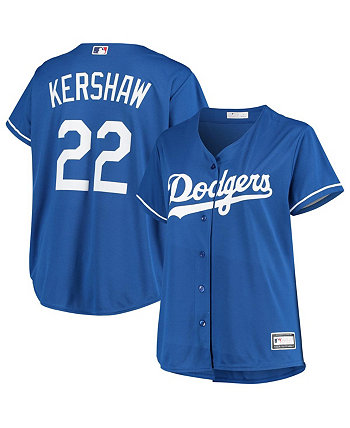 Women's Clayton Kershaw Royal Los Angeles Dodgers Plus Size Replica Player Jersey Profile