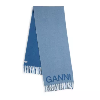 Шерстяной шарф с логотипом GANNI