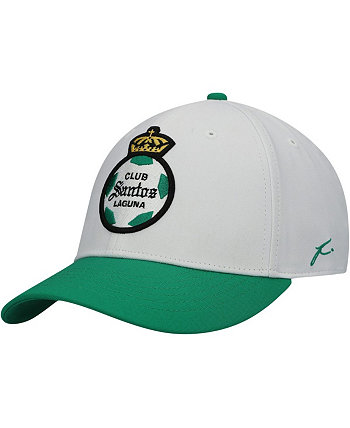 Men's White and Green Santos Laguna Core Adjustable Hat Fan Ink