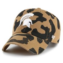 Женская регулируемая шляпа с леопардовым принтом '47 Michigan State Spartans Rosette Unbranded