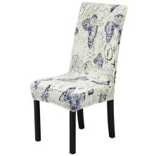 1Pcs Anti Wrinkle Spandex Stretch Dining Chair Covers Butterfly Pattern PiccoCasa