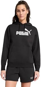 PUMA Women's Essentials Logo Fleece Hoodie (Available in Plus Sizes), Black SS25, Medium Puma