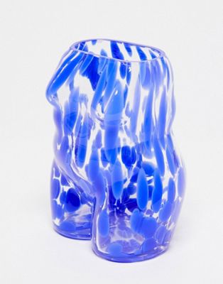 Стеклянная ваза Monki с голубыми брызгами Monki
