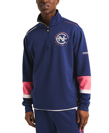Men's Competition Relaxed-Fit Half-Zip Long Sleeve Logo Sweatshirt Nautica