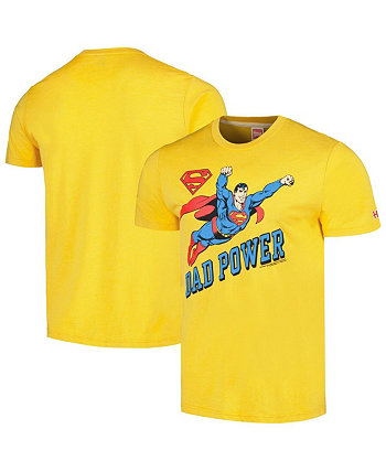 Мужская золотая футболка Superman Dad Power Tri-Blend Homage