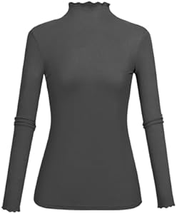 Женская Базовые майки и топы Kindcall Lightweight Ruffle Mock Neck Kindcall